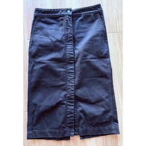 Uniqlo U Christophe Lemaire Black Denim Midi Pencil Skirt Front Zip Size 6